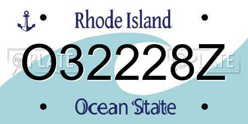 O32228Z Rhode Island License Plate