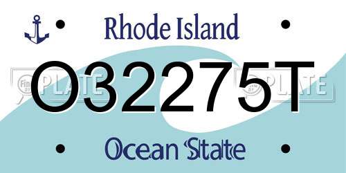 O32275T Rhode Island License Plate