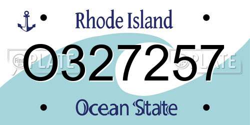 O327257 Rhode Island License Plate