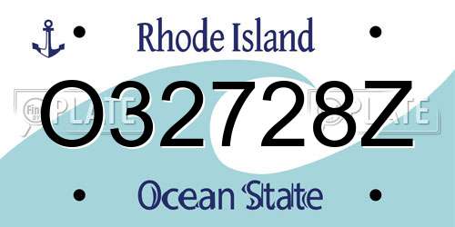 O32728Z Rhode Island License Plate