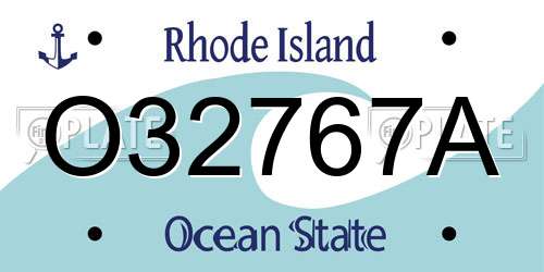 O32767A Rhode Island License Plate