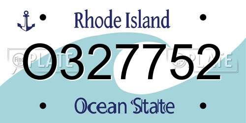 O327752 Rhode Island License Plate