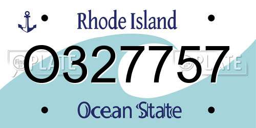 O327757 Rhode Island License Plate