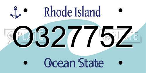 O32775Z Rhode Island License Plate