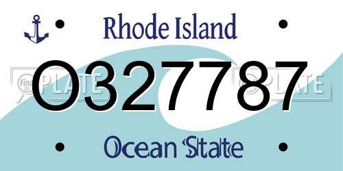 O327787 Rhode Island License Plate