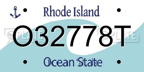 O32778T Rhode Island License Plate