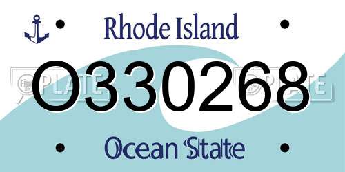 O330268 Rhode Island License Plate