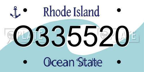 O335520 Rhode Island License Plate
