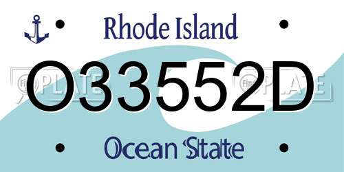 O33552D Rhode Island License Plate