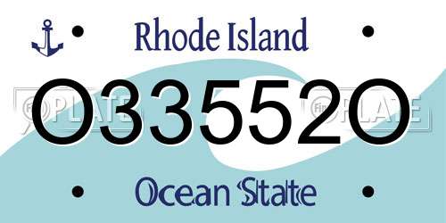 O33552O Rhode Island License Plate