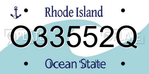 O33552Q Rhode Island License Plate