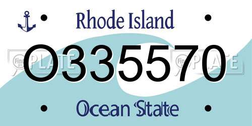 O335570 Rhode Island License Plate