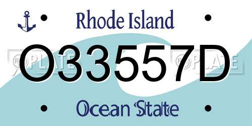 O33557D Rhode Island License Plate