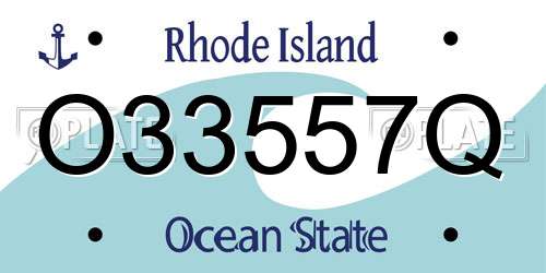 O33557Q Rhode Island License Plate