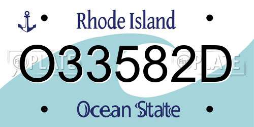 O33582D Rhode Island License Plate