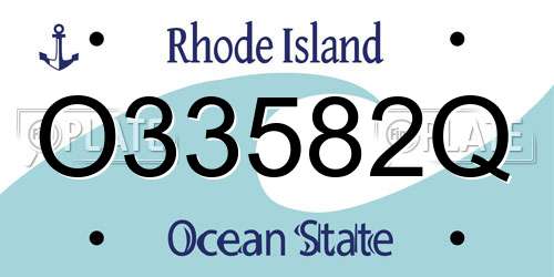 O33582Q Rhode Island License Plate