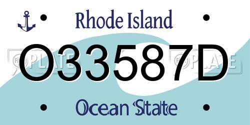 O33587D Rhode Island License Plate