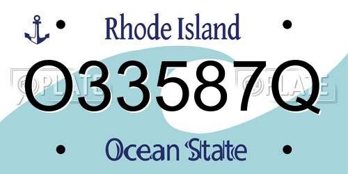 O33587Q Rhode Island License Plate