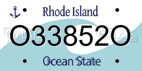 O33852O Rhode Island License Plate