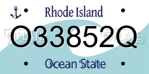 O33852Q Rhode Island License Plate