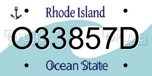 O33857D Rhode Island License Plate