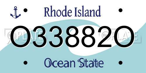 O33882O Rhode Island License Plate