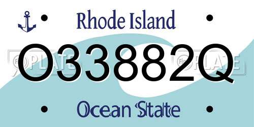 O33882Q Rhode Island License Plate