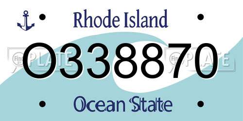 O338870 Rhode Island License Plate