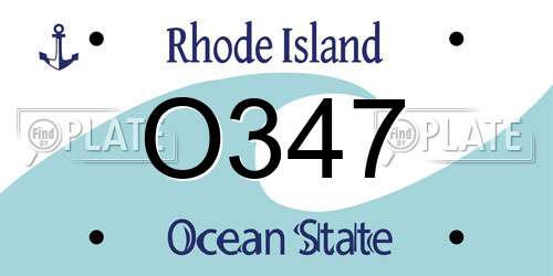 O347 Rhode Island License Plate