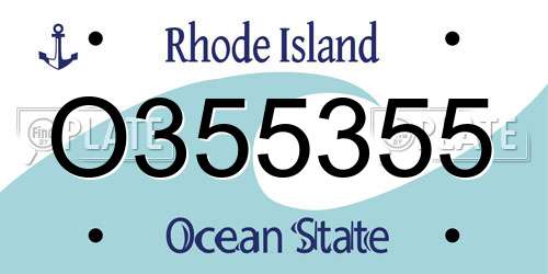 O355355 Rhode Island License Plate