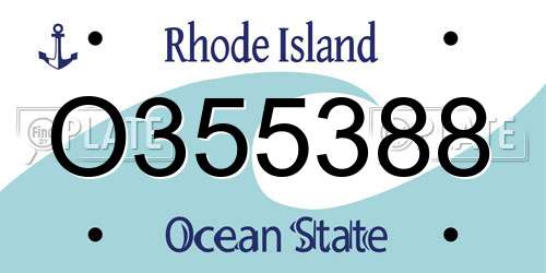 O355388 Rhode Island License Plate