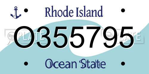 O355795 Rhode Island License Plate