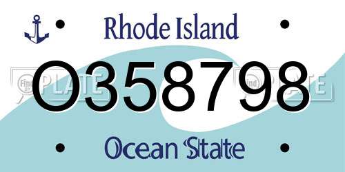 O358798 Rhode Island License Plate