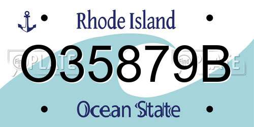 O35879B Rhode Island License Plate