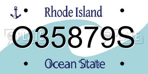 O35879S Rhode Island License Plate