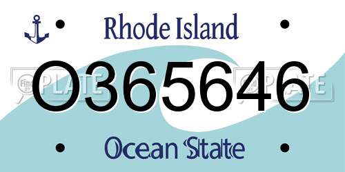 O365646 Rhode Island License Plate
