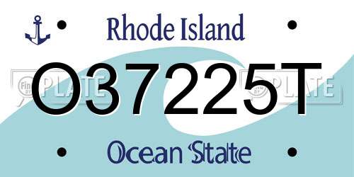 O37225T Rhode Island License Plate