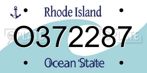 O372287 Rhode Island License Plate