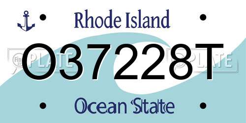 O37228T Rhode Island License Plate