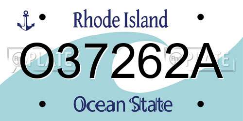 O37262A Rhode Island License Plate