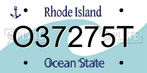 O37275T Rhode Island License Plate