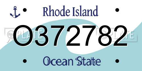 O372782 Rhode Island License Plate