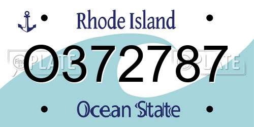 O372787 Rhode Island License Plate