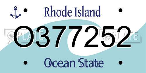 O377252 Rhode Island License Plate