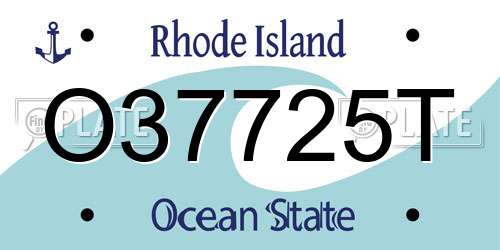 O37725T Rhode Island License Plate