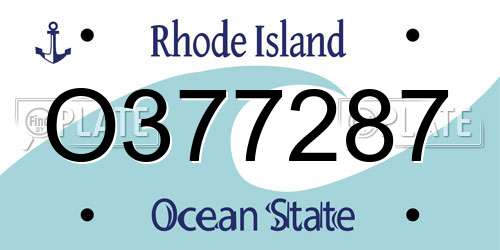 O377287 Rhode Island License Plate