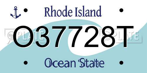O37728T Rhode Island License Plate