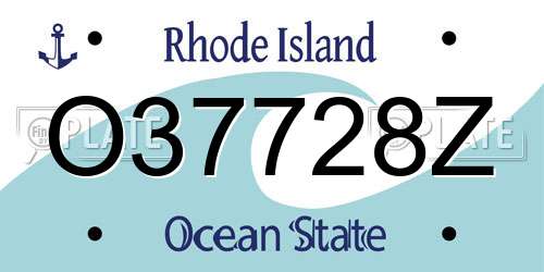 O37728Z Rhode Island License Plate