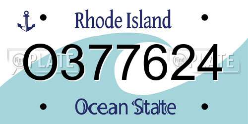 O377624 Rhode Island License Plate