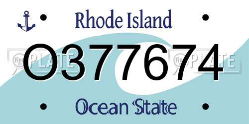 O377674 Rhode Island License Plate